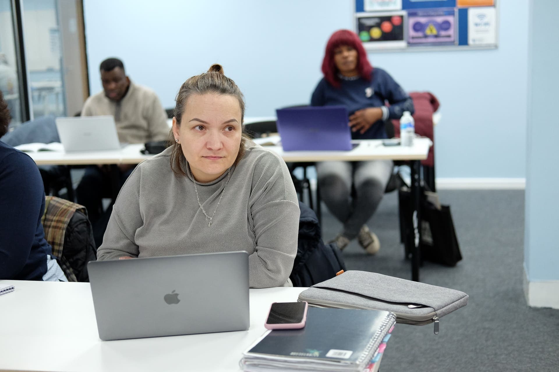 WIC student focused in class