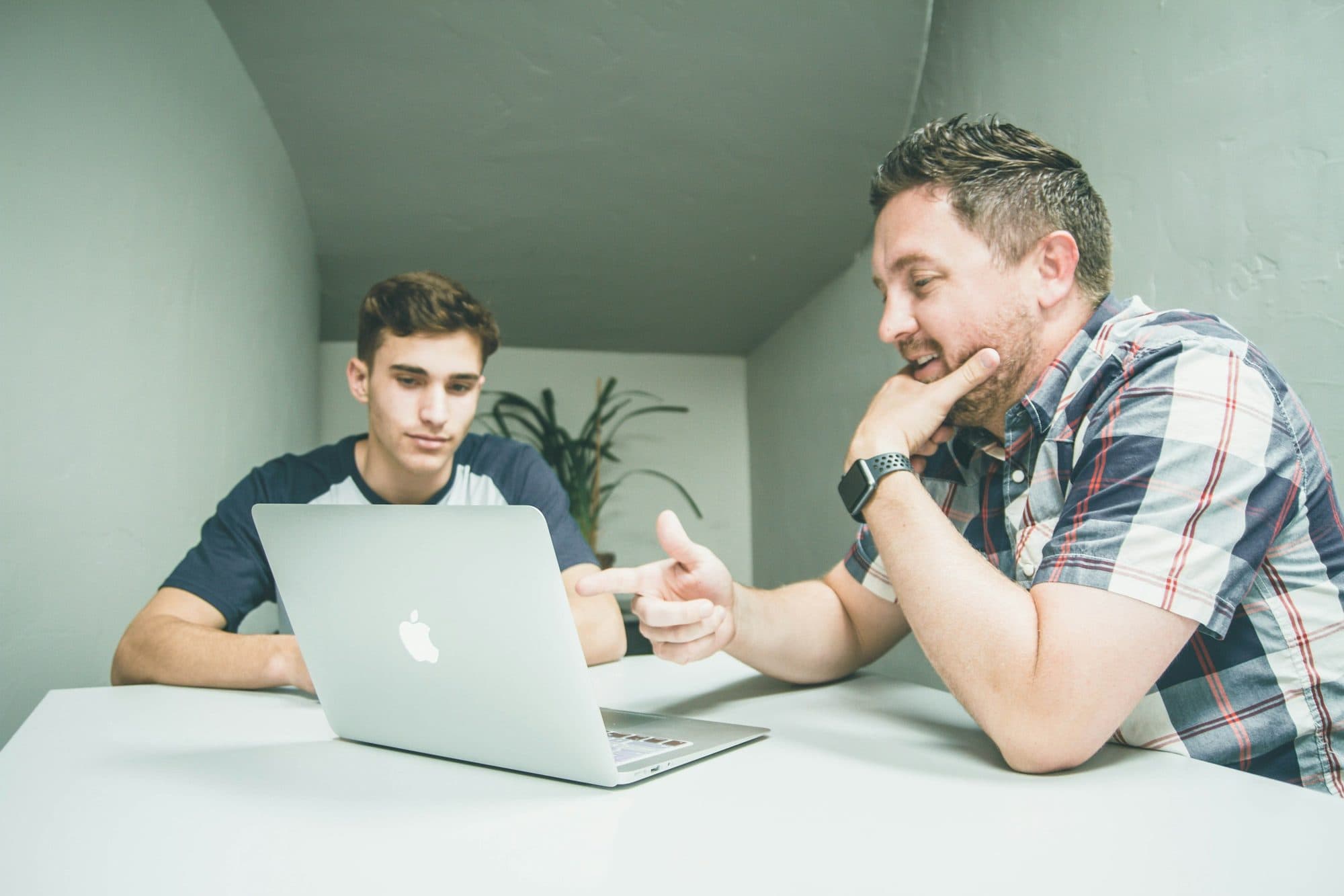 A student being mentored through an industry placement briefing